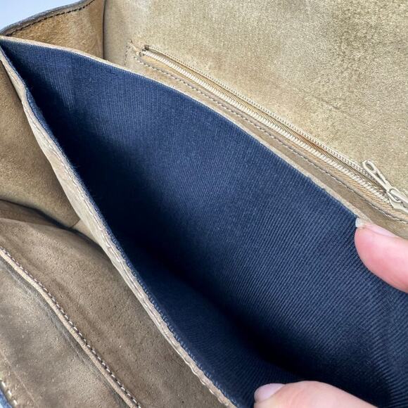 Balmain Vintage Monogram Canvas & Leather Crossbody Bag Navy Gold Hardware - Picture 14 of 14